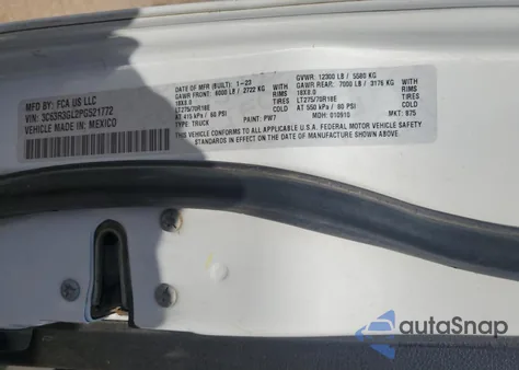 2023 Ram 3500 Tradesman from USA, damaged, VIN 3C63R3GL2PG521772